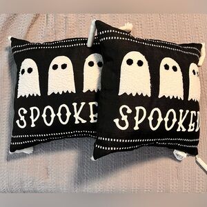 Spooked Black and White Holiday Pillows ~ Set